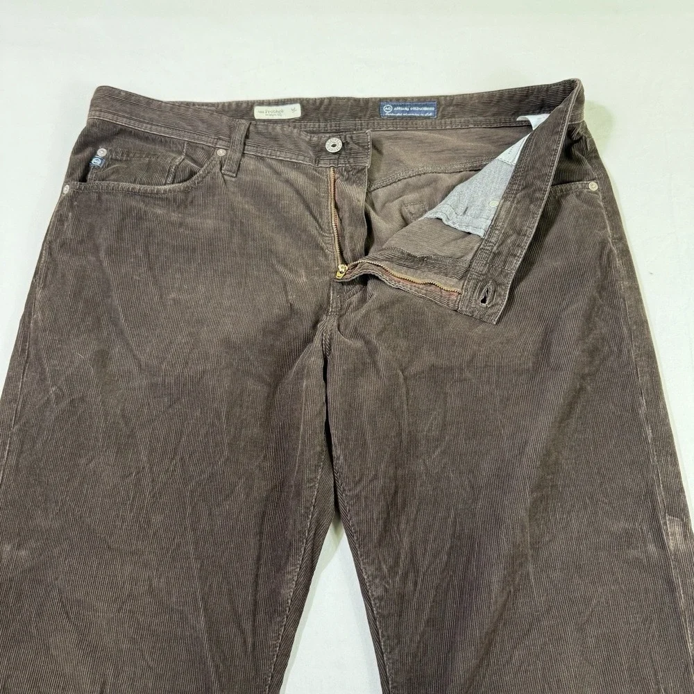 AG Adriano Goldschmied The Protege Straight Leg Corduroy Pants‎ Mens 40x36 Brown